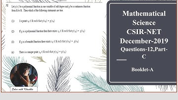 CSIR NET Dec 2019 Question 12 | Part C | Booklet Code A| Real Analysis