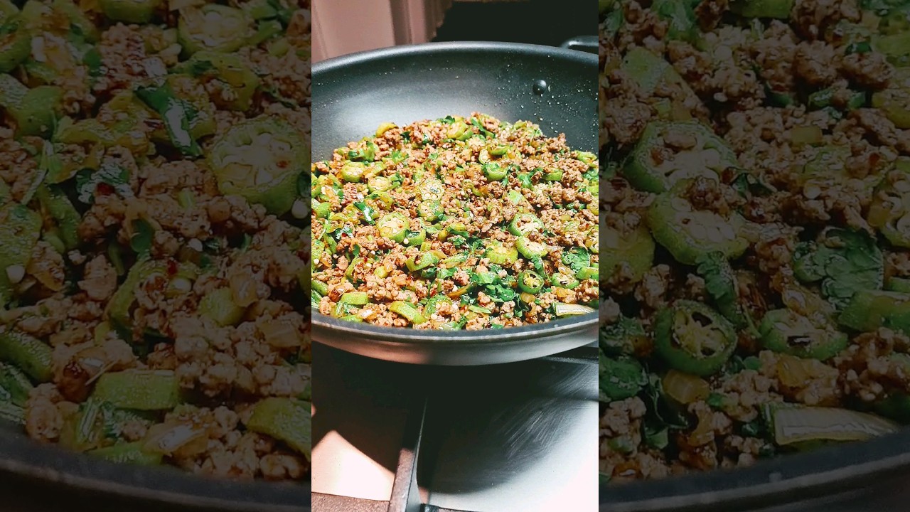 Minced Beef with Okra 