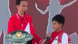 Virall !! Anak kecil ngomong ingin prabowo menang di depan Jokowi