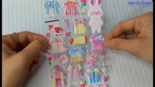 Sticker dẽo Thỏ trắng - Thiết kế thay đồ Thỏ trai - Thỏ gái - vẽ tủ đồ hình thỏ - Phim sticker