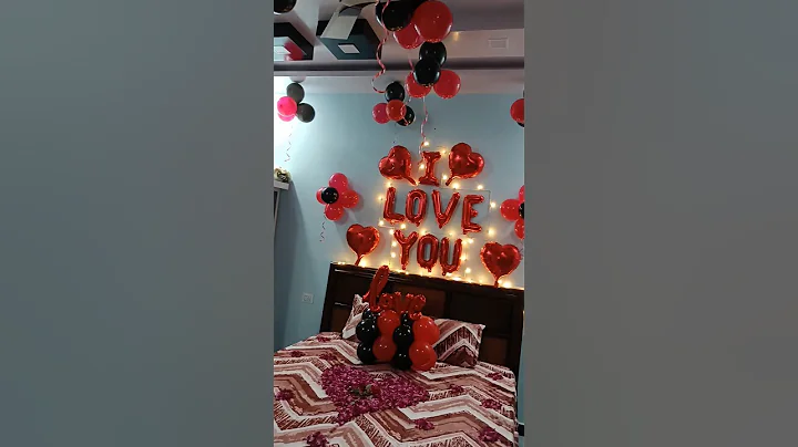 I LOVE YOU | Romantic Room Decoration Surprise for Wedding room decoration| #surprise#viral #shorts