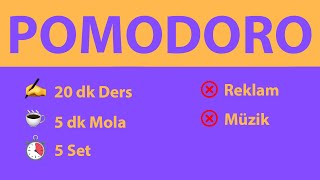 Pomodoro Tekniği  20 dk Ders 5 dk Mola (5 Set)  Reklamsız  Müziksiz