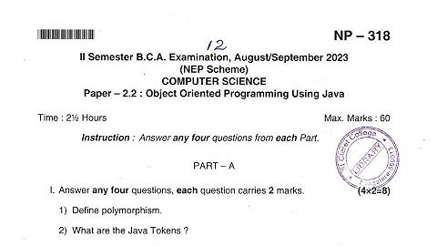 2nd sem bca oop