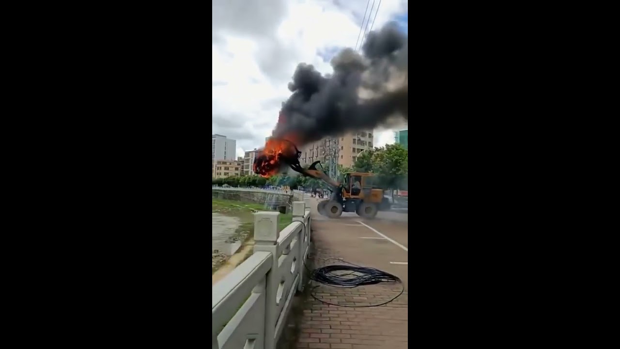 Burning Electric Car