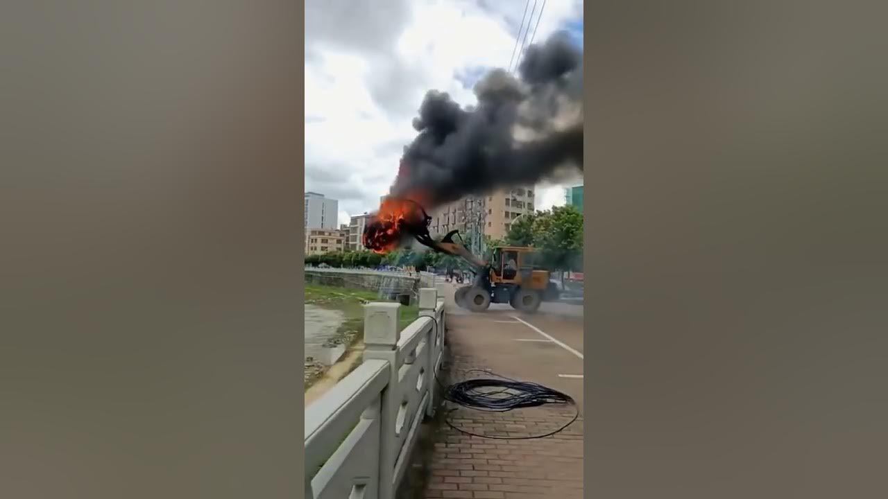 Burning electric car