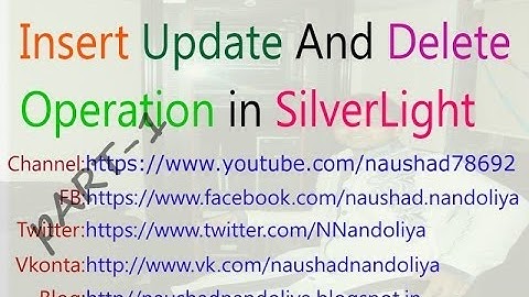 Insert Update Delete Operation in Silverlight part 1