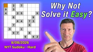 How to Crack NYT Hard Sudoku | Aug 8 2026 How to Crack NYT Hard Sudoku | Aug 8 2026