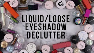 Liquid, loose eyeshadow + eyeliner declutter | Problematic brands Dried out products