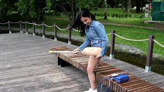 Amputee girl walking on peg-leg [ AMPUTEE TV ]