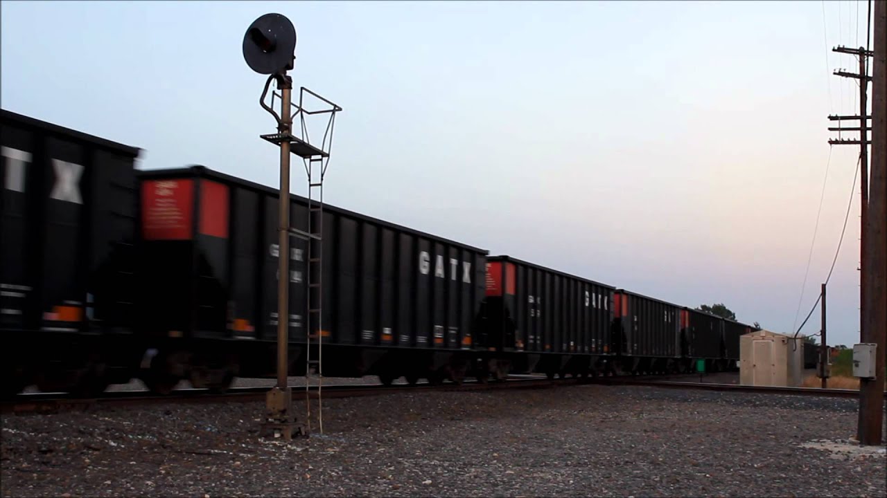 BNSF GATX unit hoppper train at Milano, TX - 8/12/2012 - ATCS ...