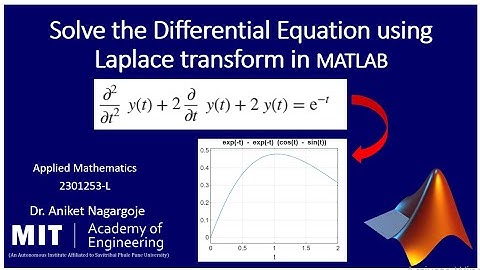 Solve differential equations using Laplace transform in MATLAB  #matlabonline #LaplaceTransform
