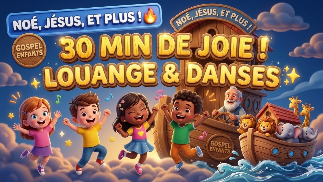 30 MIN de Louange Joyeuse ! 🌟 Noé, Les 7 Jours... (Compilation Gospel Enfants)