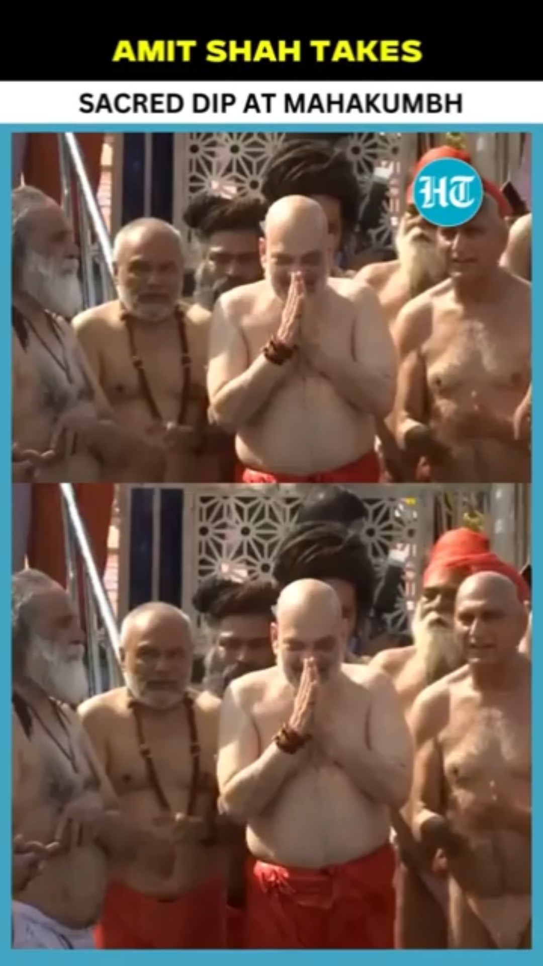 Amit Shah Takes Sacred Dip At Triveni Sangam During MahaKumbh In Prayagraj
