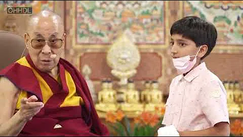 Teaching lesson to the child by His Holiness Dalai Lama