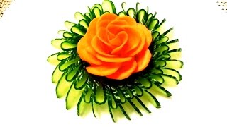 HOW TO CUT CUCUMBER BEAUTIFUL - HOW TO MAKE CUCUMBER DESIGN GARNISH & VEGETABLE CUCUMBER CARVING HOW TO CUT CUCUMBER BEAUTIFUL - HOW TO MAKE CUCUMBER DESIGN GARNISH & VEGETABLE CUCUMBER CARVING