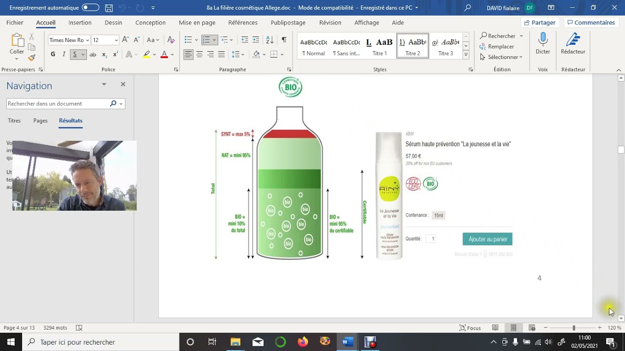 Filière Cosmetique et procédé Emulsion.