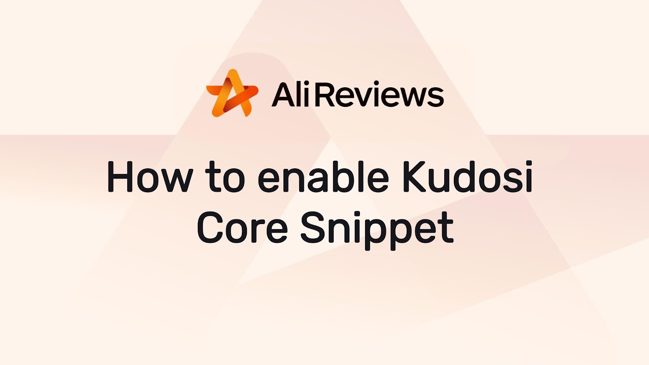 How To Enable Ali Reviews Core Snippet