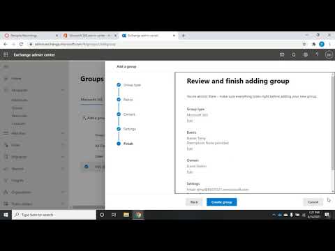 Managing groups in Office 365 Exchange