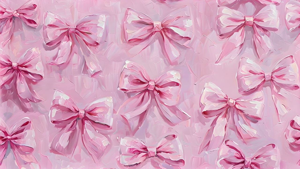 Pastel Pink Coquette Ribbons Aesthetic Background Wallpaper Screensaver | Coquette bow Frame TV art