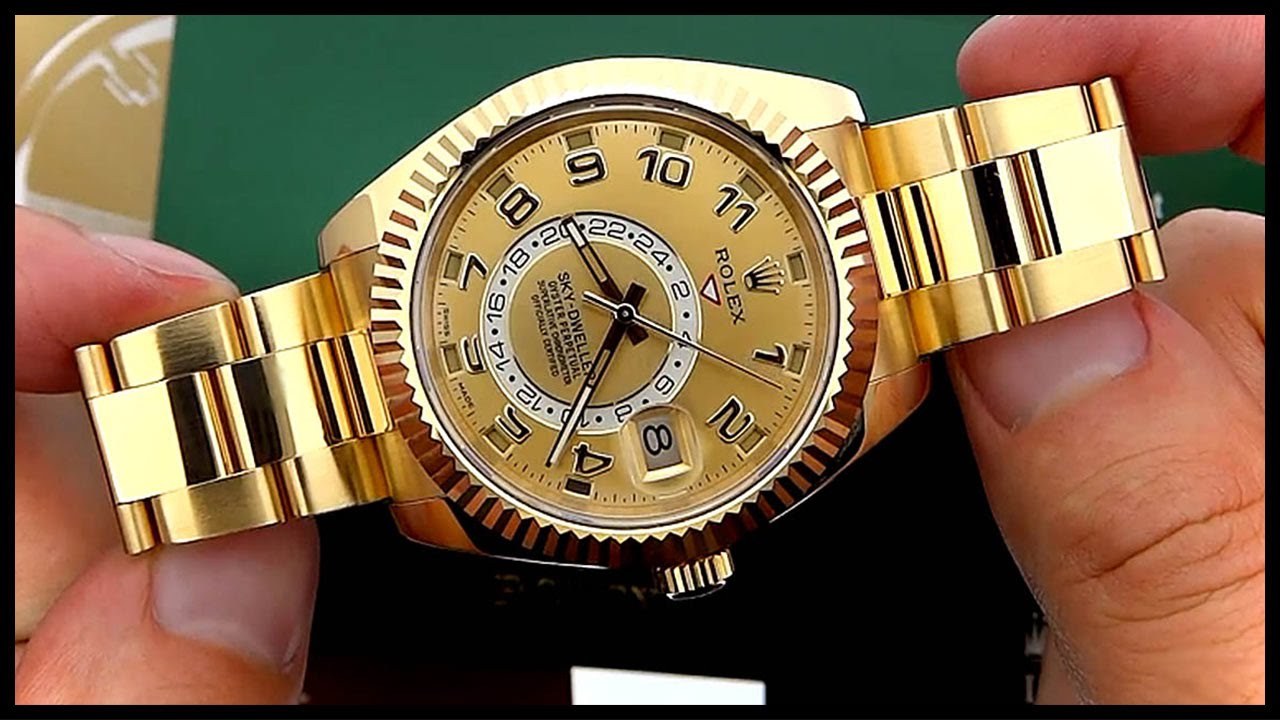 Rolex Sky-Dweller 18K Gold Luxury Watch 