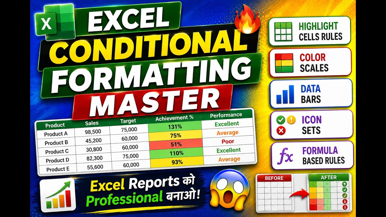 Conditional Formatting in Excel 🔥 | Highlight Data Automatically - YouTube