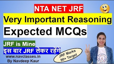 NTA NET JRF  Very Important Reasoning |  Expected MCQs