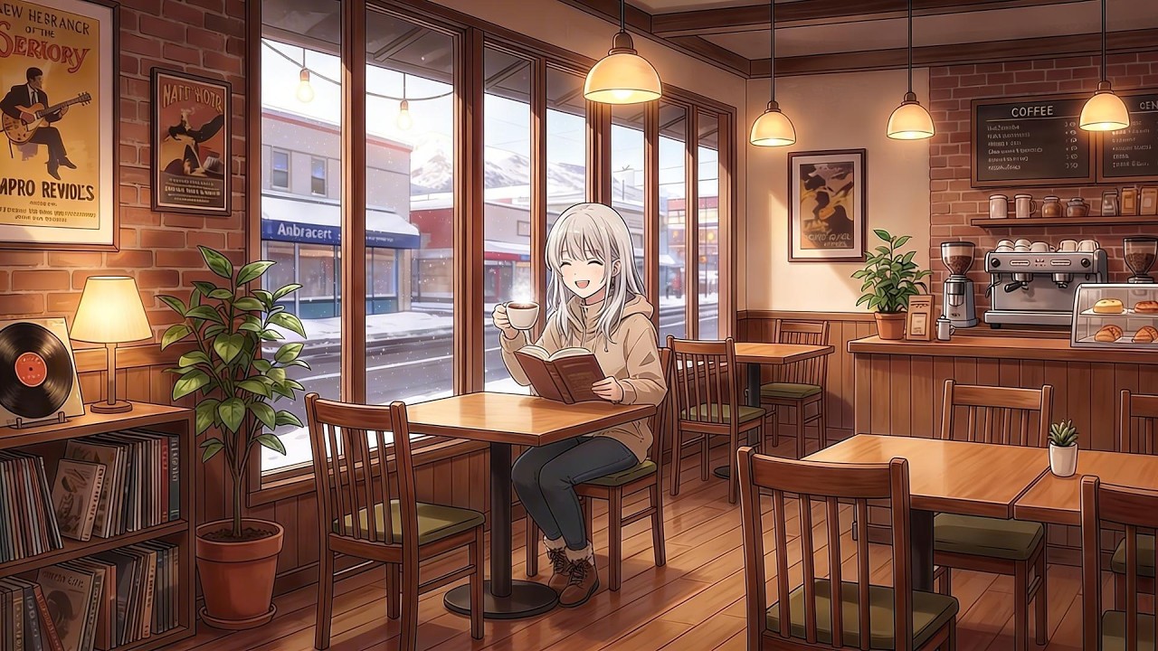 Cozy Morning Café Lofi ☕ Jazz Study Beats for Focus/Relax – Airi