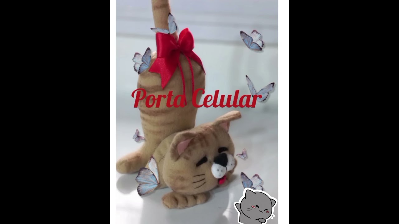 🐱💕GATITO PORTA CELULAR💕🐱 Colección animalitos.Moldes gratis abrí aquí! ⬇️