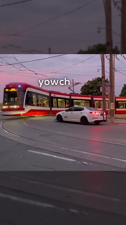 that looks painful for the streetcar! #shorts  #transit #toronto #streetcar