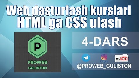 ⚡️ 4-dars. HTML ga CSS ulash || Web dasturlash kurslari
