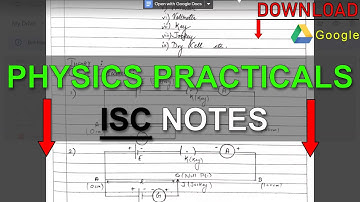 Isc Physics Practicals [Complete] | Physics Practical Isc