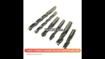Triple 3 Flutes Carbide Up-cut Spiral Router Bit End Mill Cutters for Wood