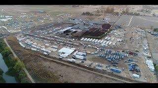 Santa Rosa Fire | Giant PG&E Staging Area | PG&E Trucks & Tents for Power Line Repair