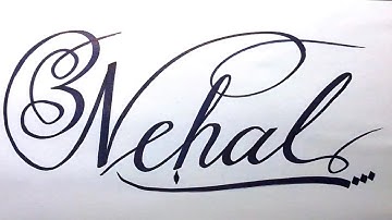 Nehal Name Signature Calligraphy Status | How to Cursive write with cut Marker #nehal @Nehal