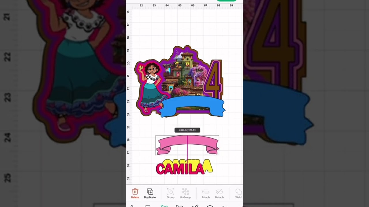 Encanto Cake-topper step by step tutorial (design space) Cricut
