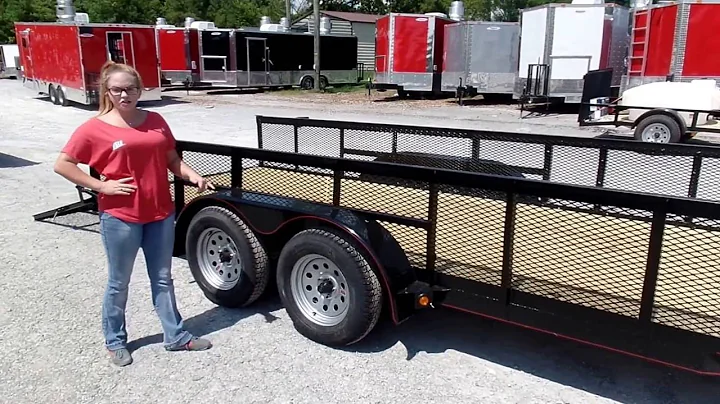 Utility Trailer 6.4' x 18' Dove Tail 2' Mesh Sides Dual Axle