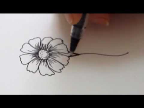 How To Draw a flower - Daisy Tutorial - YouTube