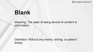 Blank Meaning