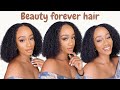 FAKE A WASH N GO ON 4C HAIR WITH THIS NATURAL KINKY CURLY V PART WIG! Ft Beauty forever hair