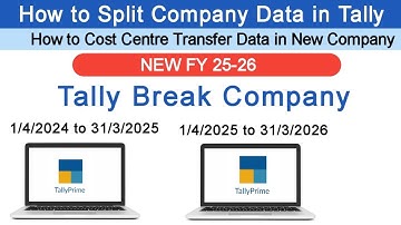 How to Transfer Cost Centres Data After Split Company | Tally Cost Centre Balance Split