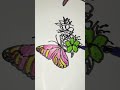 Colorful Butterfly &amp; Flower Art 🦋🎨#shorts