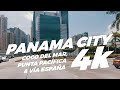 Panama City 4K.  Coco del Mar, Punta Pacífica and Vía España moto ride.