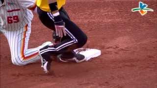 20130811 CPBL 象VS獅 1上 張正偉右邊方向一壘安打+盜壘成功