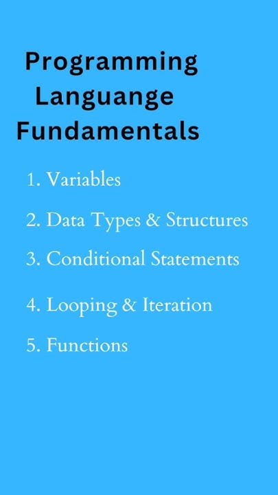 Programming language fundamentals - YouTube