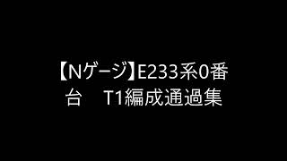 【Ｎゲージ】実音合成動画 E233系0番台T1編成 橋梁通過シーン集