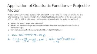 S14 Application of Quadratic Functions (Height of a Rocket)