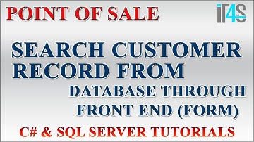 Point of Sale with C# and SQL Tutorial - Search record from sql database from user interface screen