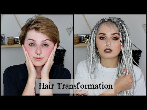 Hair Transformation Short And Boring To Silver Dreads Youtube