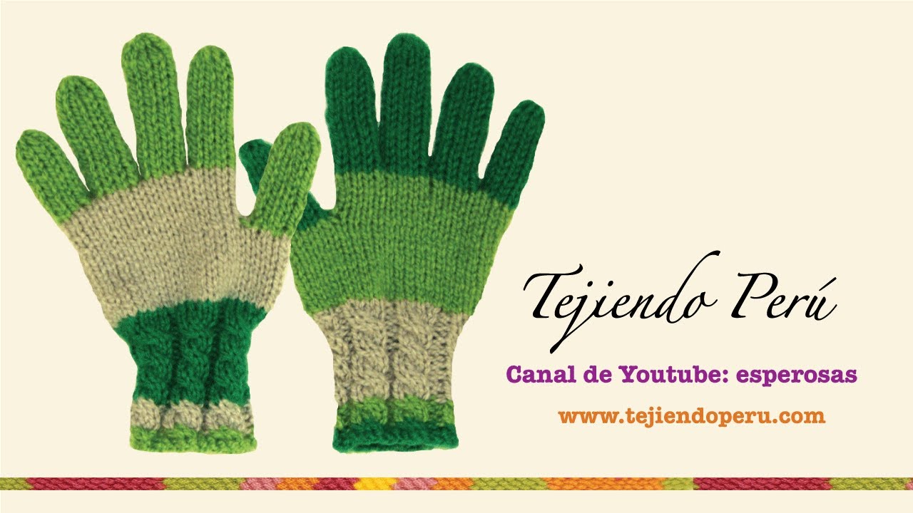 Guantes tejidos en dos agujas 1) - YouTube