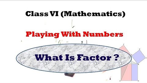 What Is Factor of any number ? || Playing With numbers || Class 6 || NCERT Mathmatics.